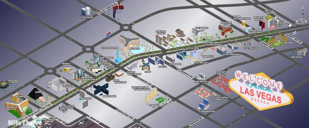 Las Vegas Strip Map 21 Interactive Map Printable Pdf