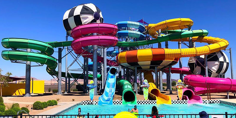 Water slides at Cowabunga Bay in Las Vegas.