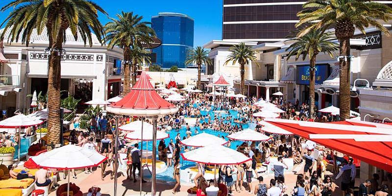 Pool party at Encore Beach Club in Las Vegas.