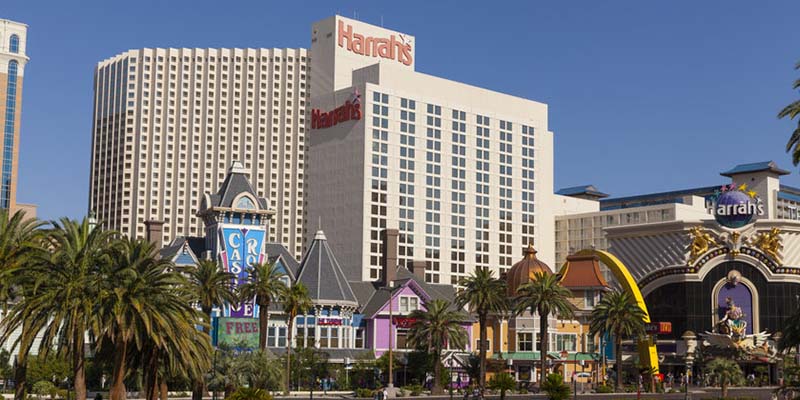 Harrah's Hotel in the middle of the Strip in Las Vegas.