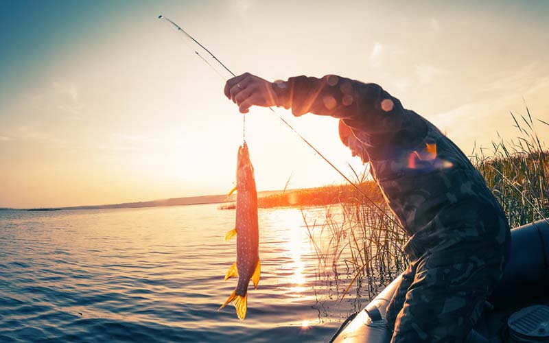 Man fishing in Las Vegas.