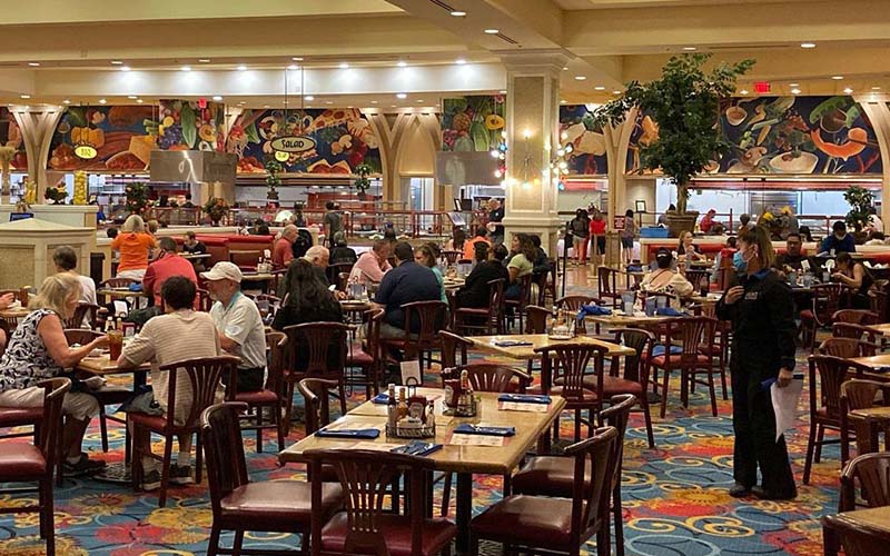 Dining at the Garden Buffet, which is one of the Las Vegas buffets located off the Strip. 