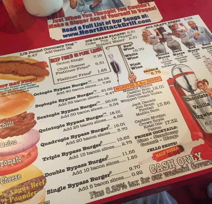 Heart Attack Grill, Las Vegas: Menu, Prices, and Hours